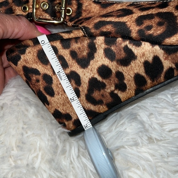 Leopard peep toe wedges - size 8 - Picture 5 of 8